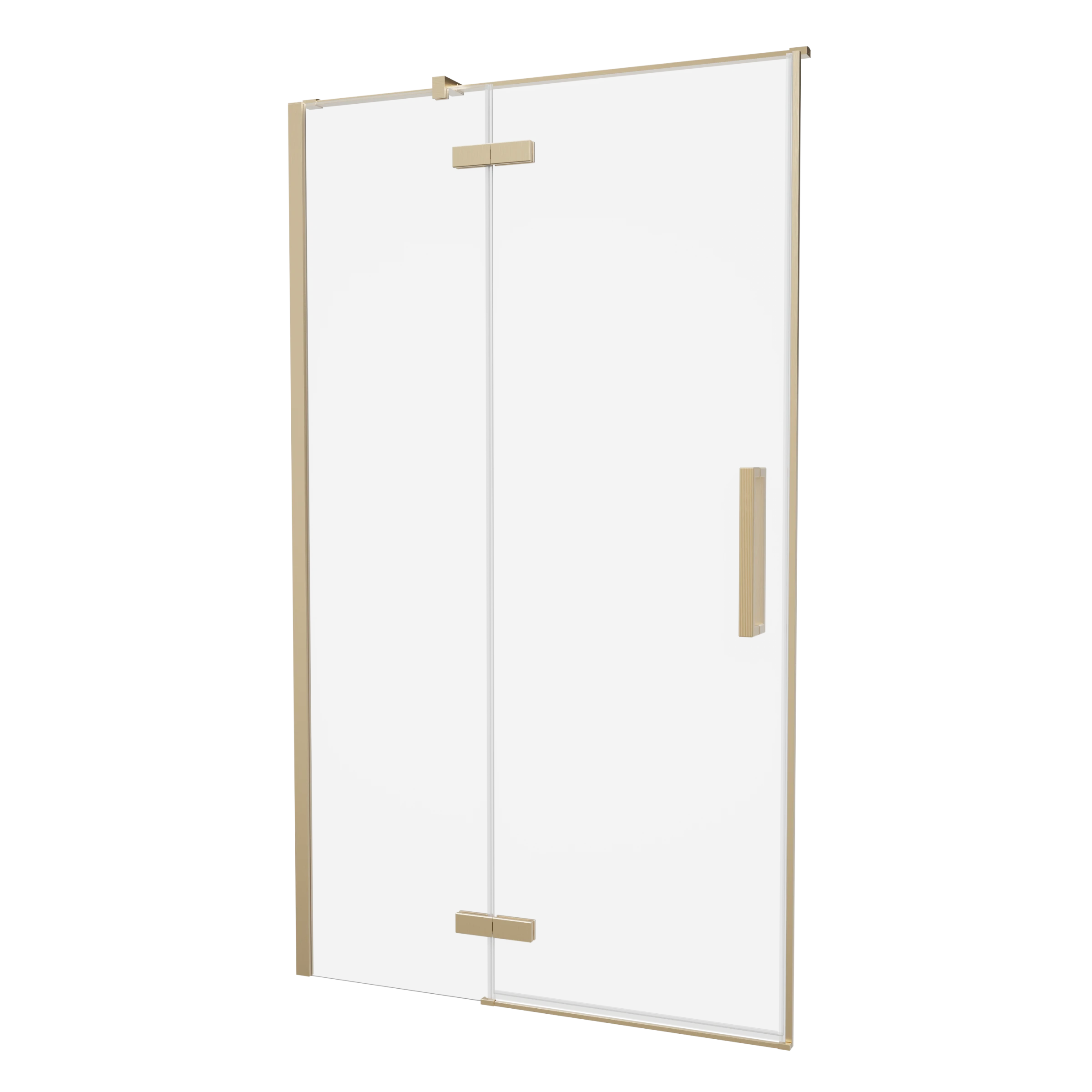 Crosswater Asura Hinged Door with Inline Fixed Panel 1400 Brushed Brass