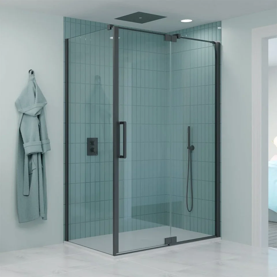 Crosswater Optix Pivot Door 900 Slate detail view - Image 2