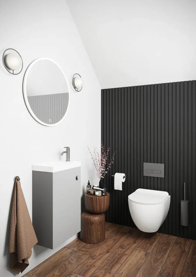 Crosswater Alo Cloakroom Unit 400 x 220mm Storm Grey detail view - Image 2