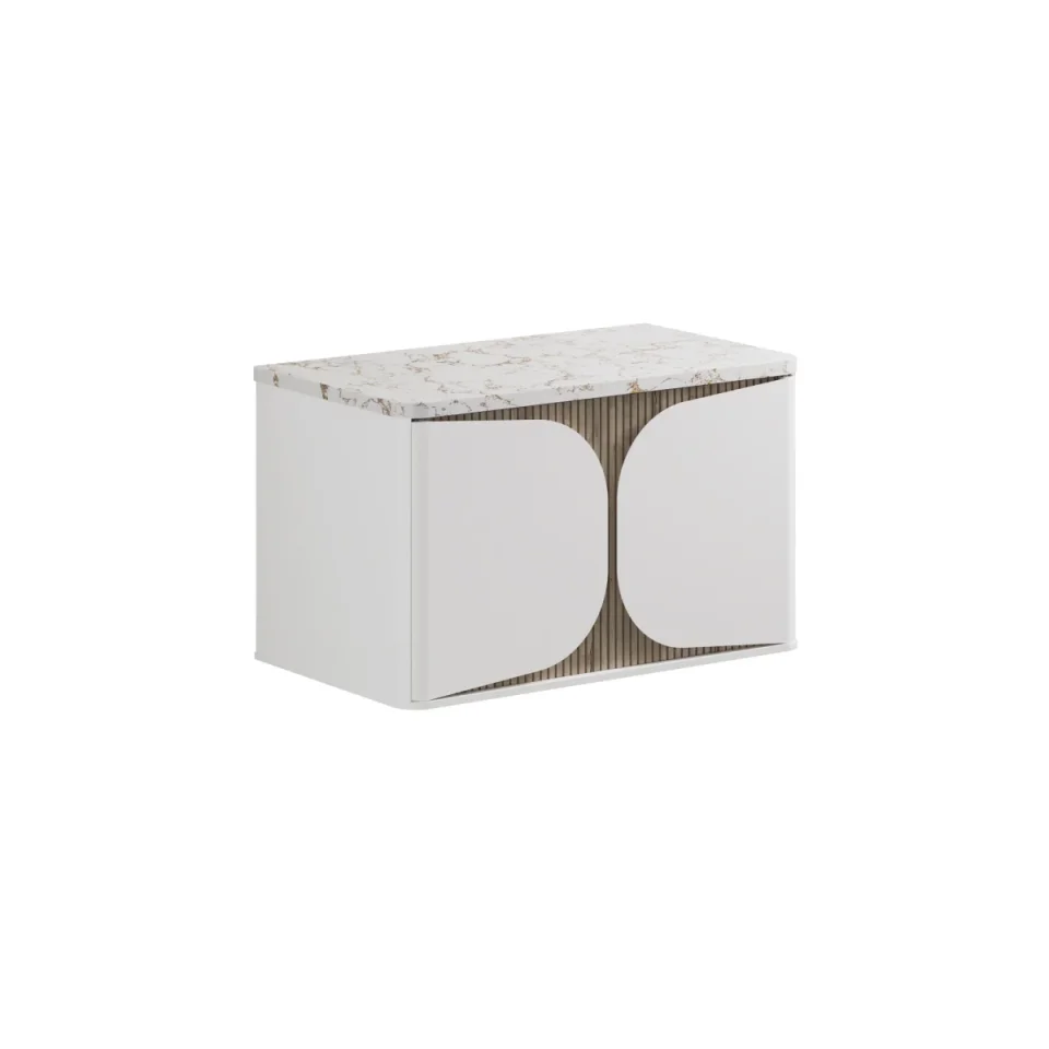 Crosswater Tamobour 800mm One Drawer Wall Hung Vanity White Matt product image - Image 4
