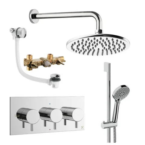 Crosswater Design Shower Set 9 Chrome 200mm product image - Image 2