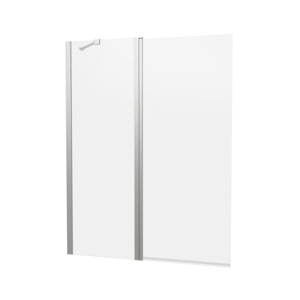 Crosswater Clear 6 Double Bath Screen 1150 Brushed Nickel product image - Image 4