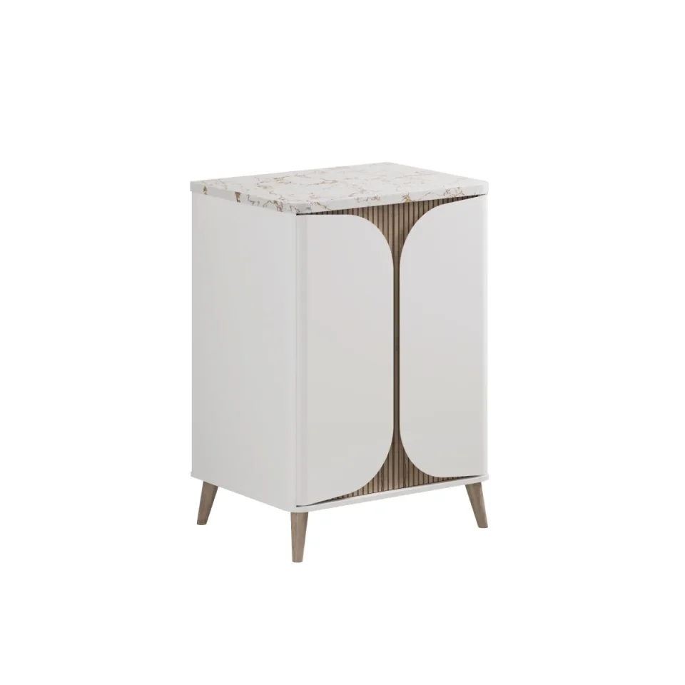 Crosswater Tamobour 600mm Floorstanding Vanity With Doors White Matt detail view - Image 3