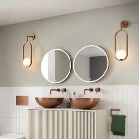 Crosswater Infinity Illuminated Mirror 700 Brushed Bronze detail view - Image 2