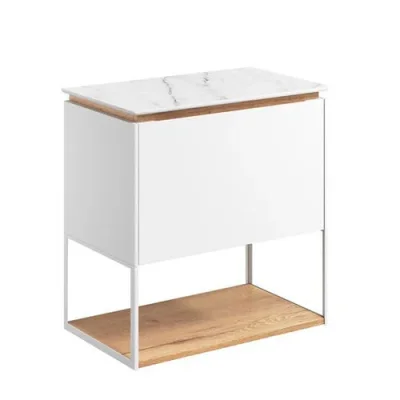Crosswater Mada Shelf & Frame 600 Matt White detail view - Image 2