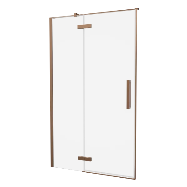 Crosswater Asura Hinged Door with Inline Fixed Panel 1000 Brushed Bronze
