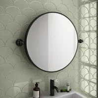 Crosswater Infinity Non-Illuminated Mirror 500 Matt Black detail view - Image 2