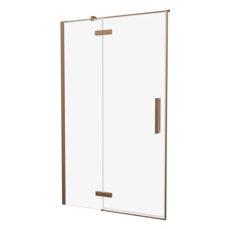 Crosswater Asura Hinged Door with Inline Fixed Panel 1400 Brushed Bronze detail view - Image 2