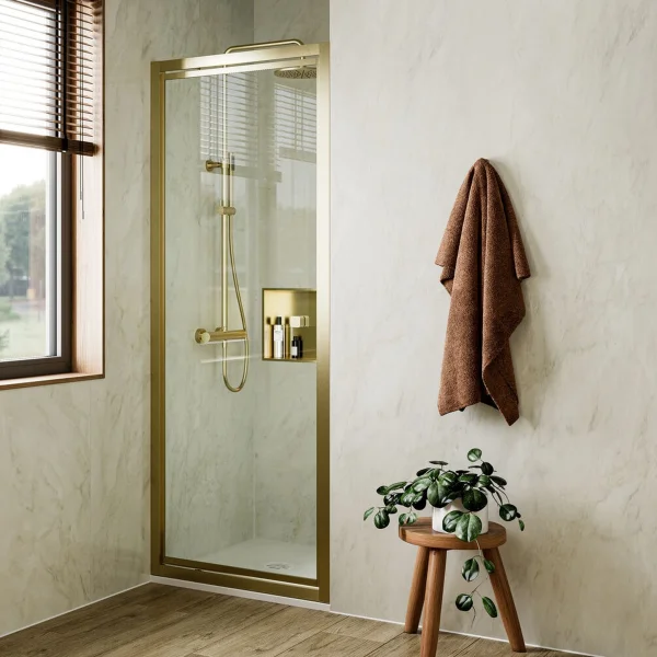 Crosswater 6mm Pivot Door 800 Brushed Brass