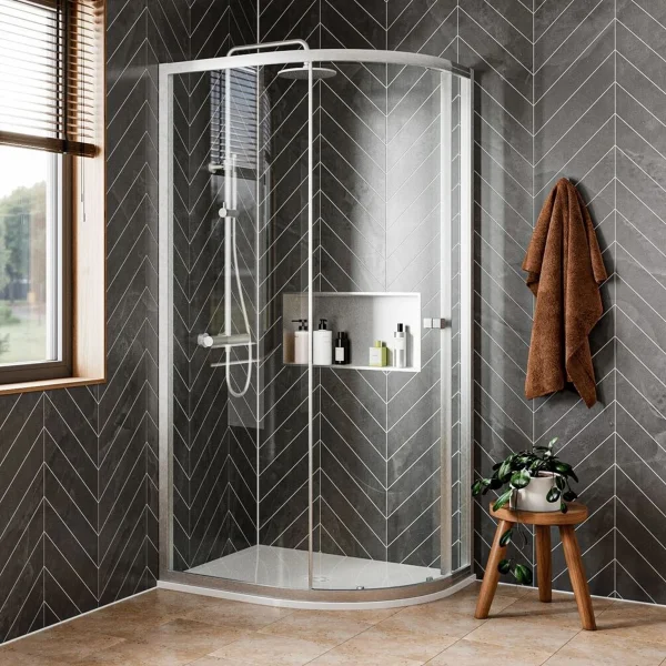 Crosswater Clear 6 Quadrant Single Door 1200 x 900 Brushed Nickel