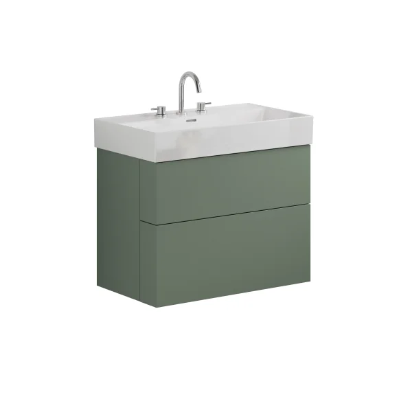 Crosswater Avenue Basin 3 Tap Hole Tall Ceramic Basin 800mm White