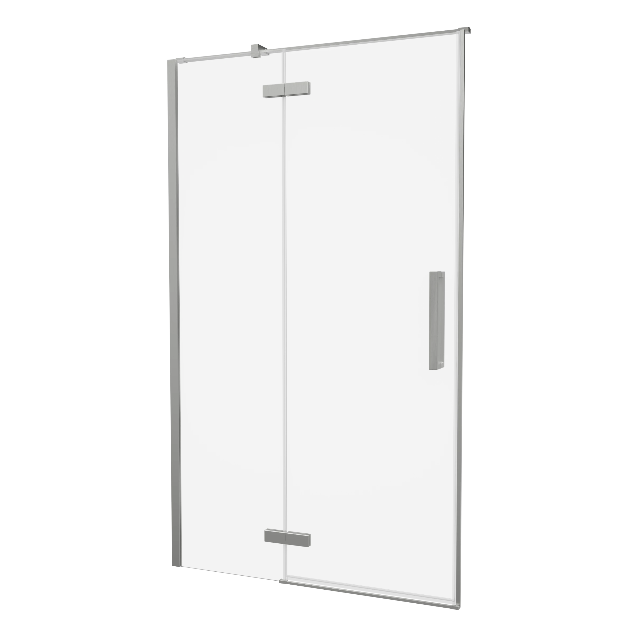 Crosswater Asura Hinged Door with Inline Fixed Panel 1700 Brushed Nickel