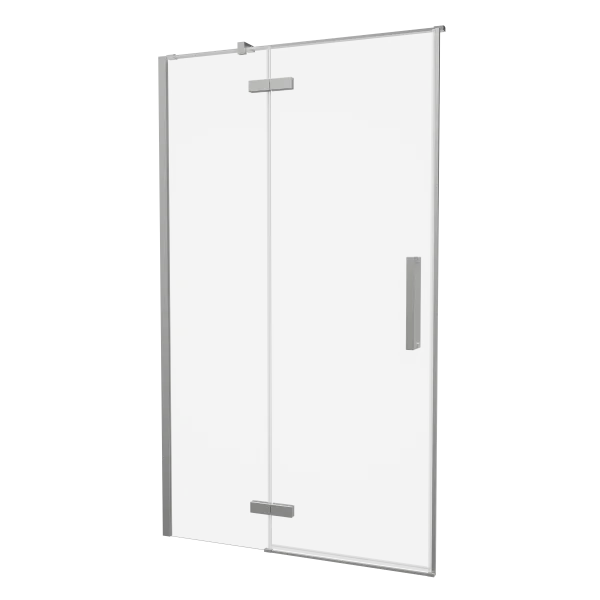 Crosswater Asura Hinged Door with Inline Fixed Panel 1700 Brushed Nickel