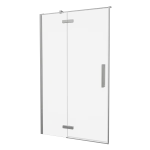Crosswater Asura Hinged Door with Inline Fixed Panel 1700 Brushed Nickel