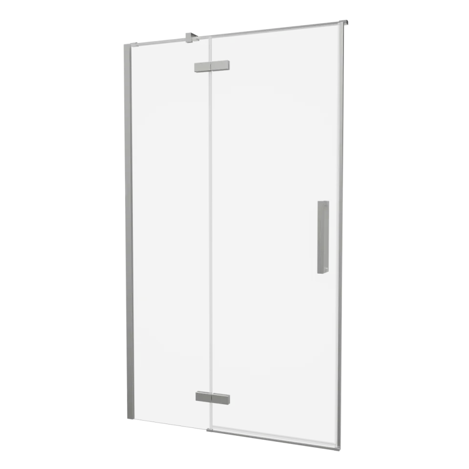 Crosswater Asura Hinged Door with Inline Fixed Panel 1700 Brushed Nickel product image - Image 1