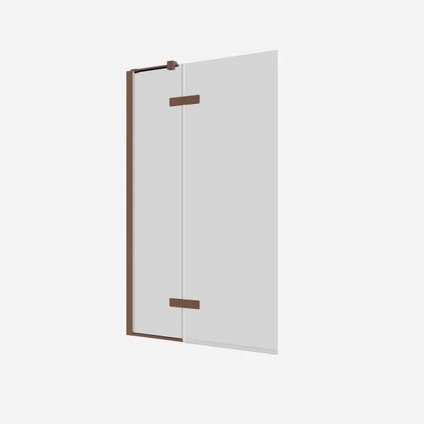 Crosswater Optix Hinged Bath Screen 180 Brushed Bronze Left Hand