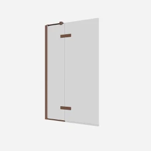 Crosswater Optix Hinged Bath Screen 180 Brushed Bronze Left Hand