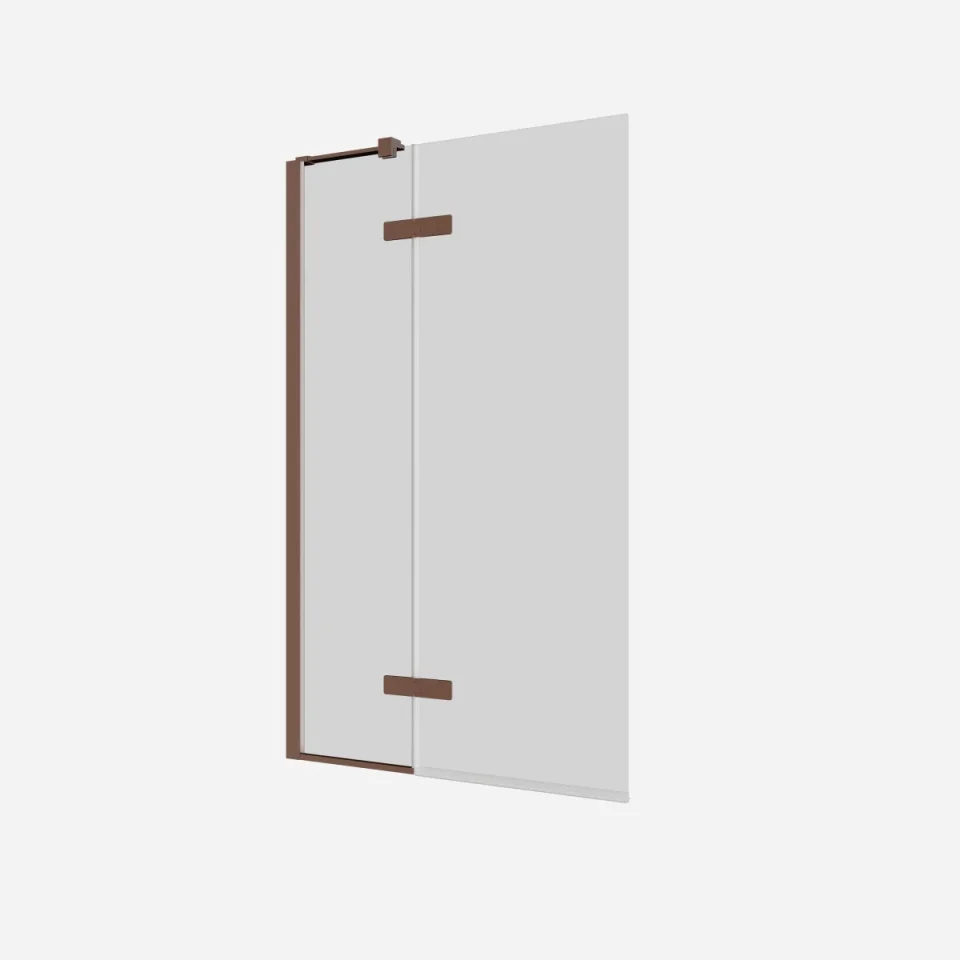 Crosswater Optix Hinged Bath Screen 180 Brushed Bronze Left Hand product image - Image 1