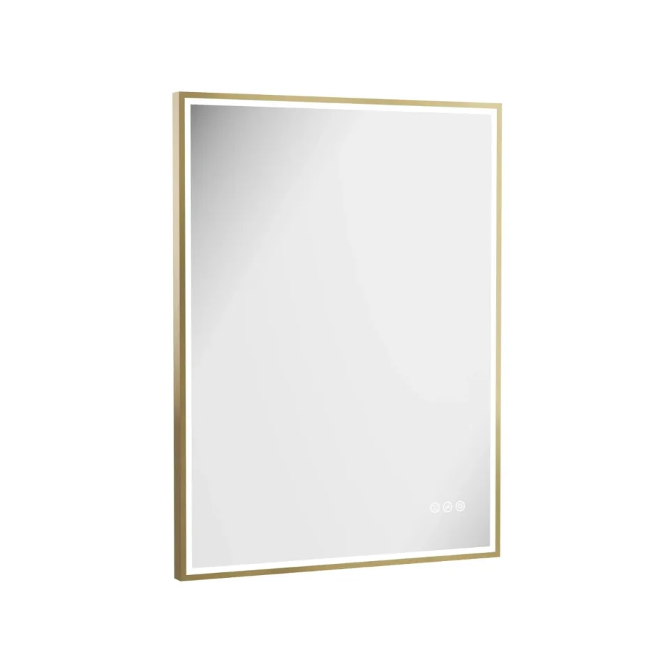 Crosswater MPRO Lit Mirror 600 x 800mm Brushed Brass detail view - Image 2