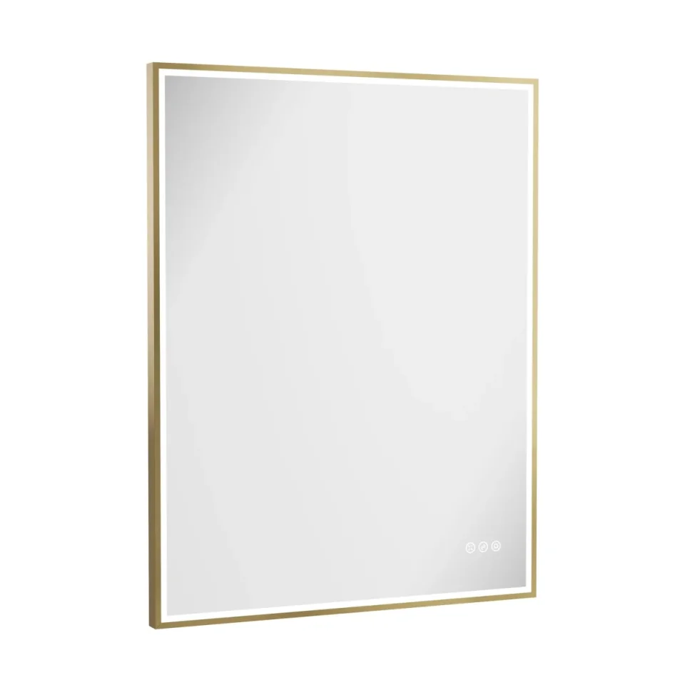 Crosswater MPRO Lit Mirror 700 x 900mm Brushed Brass detail view - Image 2