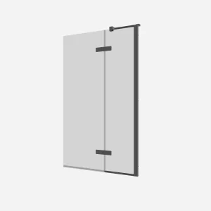 Crosswater Optix Hinged Bath Screen180 Right Handed Slate
