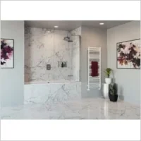 Crosswater Optix Hinged Bath Screen 90 Right Handed Slate detail view - Image 2