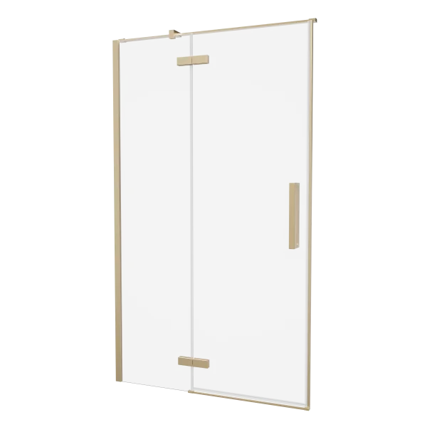 Crosswater Asura Hinged Door with Inline Fixed Panel 1700 Brushed Brass