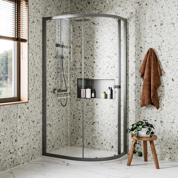 Crosswater 6mm Quadrant Single Door 1000 x 800 Slate