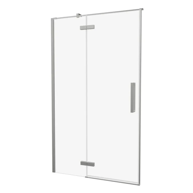 Crosswater Asura Hinged Door with Inline Fixed Panel 1000 Brushed Nickel detail view - Image 2