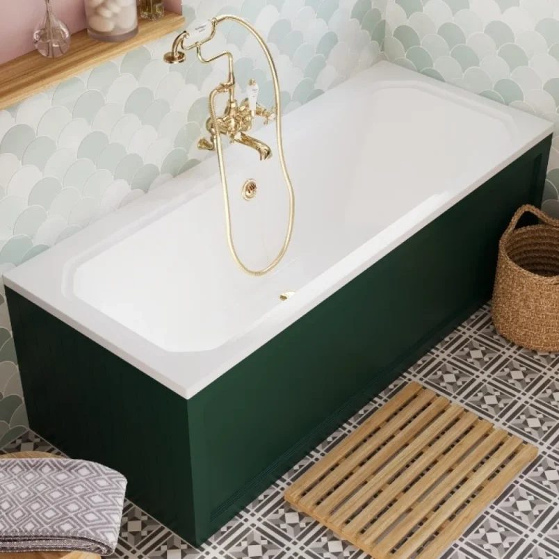 Burlington Arundel Double Ended Bath 1700x700 White detail view - Image 2