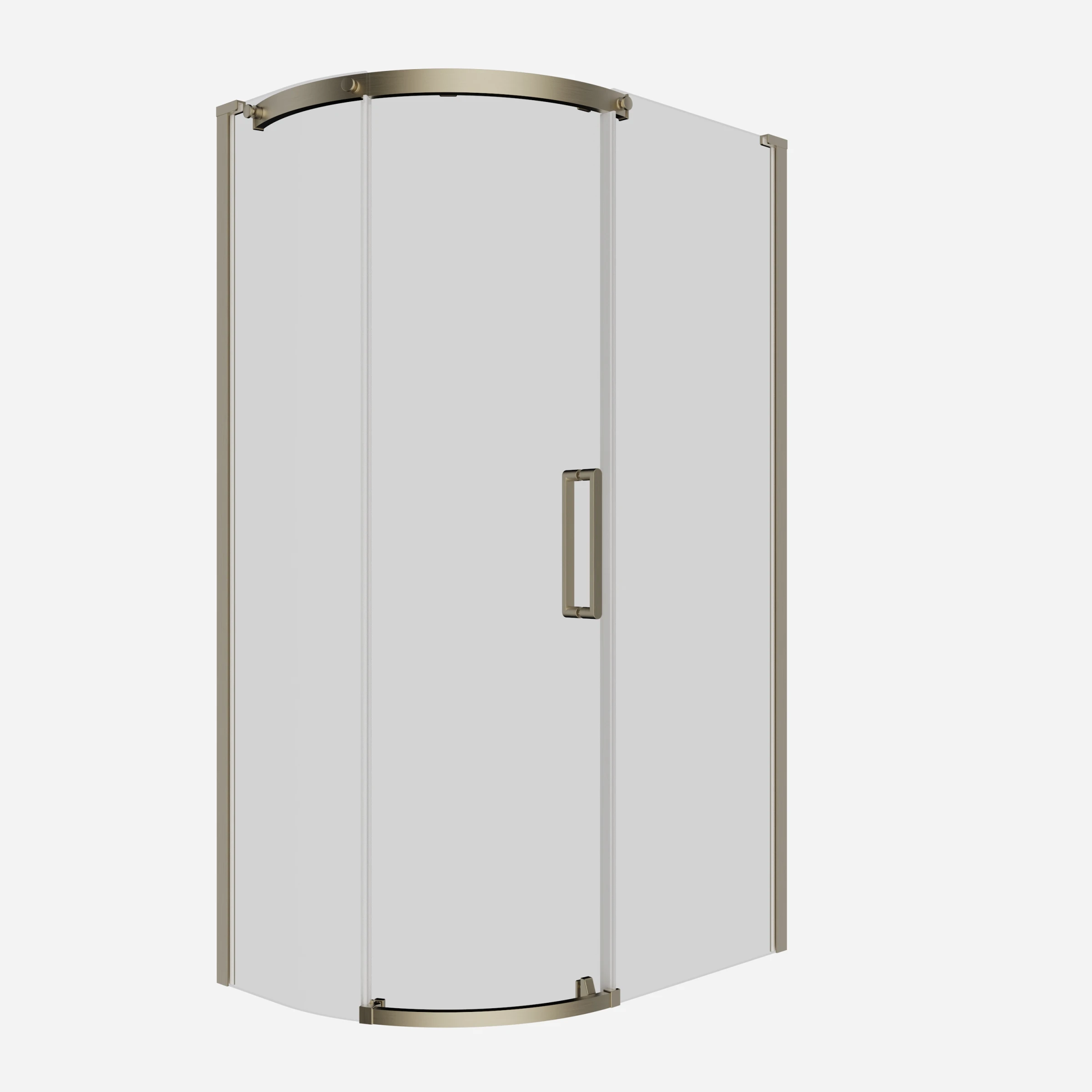 Crosswater Optix Offset Quadrant 1200x800 Box A Left Hand Fixed Panel Brushed Brass