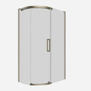 Crosswater Optix Offset Quadrant 1200x800 Box A Left Hand Fixed Panel Brushed Brass