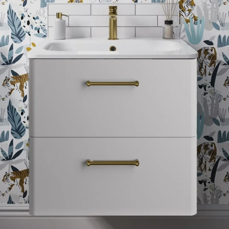 Britton Camberwell Unit 600mm Frosted White detail view - Image 3
