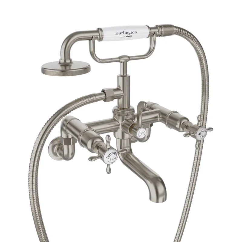 Burlington Guild Bath Shower Mixer Wall Mounted Brushed Nickel product image - Image 3