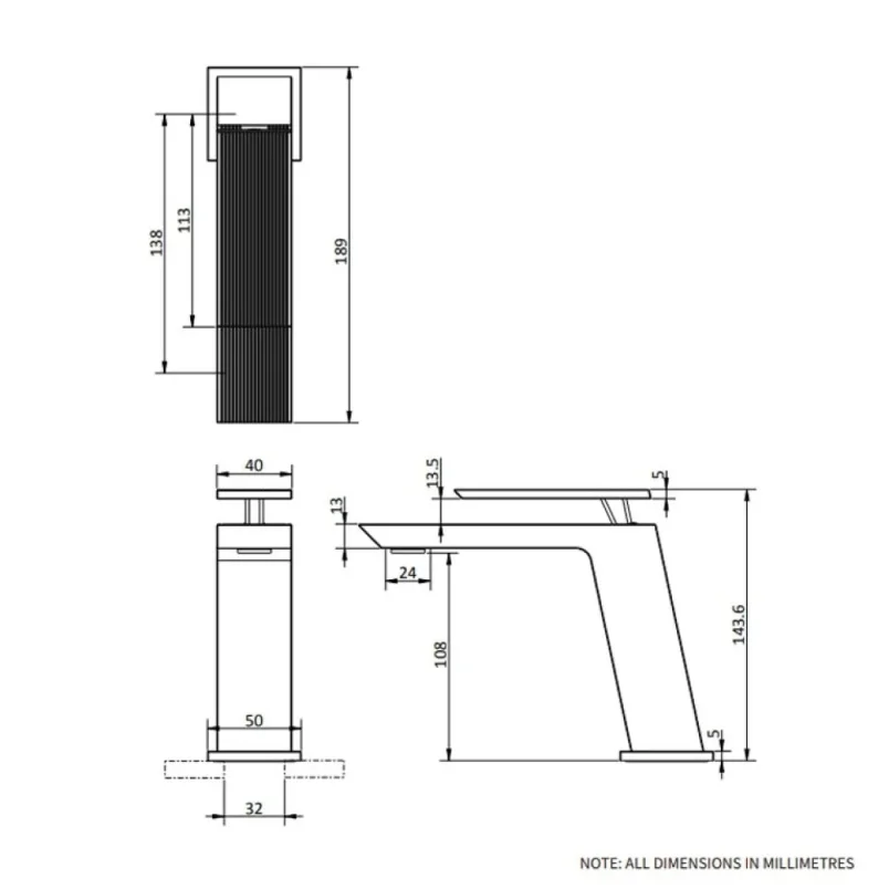 Crosswater Limit Basin Monobloc Brushed Brass product image - Image 3
