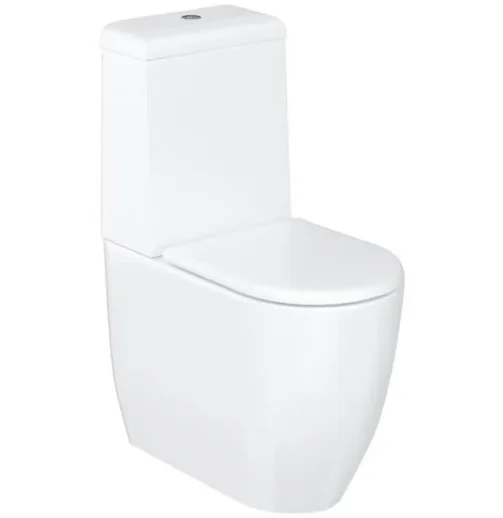 Britton Milan Rimless Close Coupled Wc & Seat Gloss White detail view - Image 2