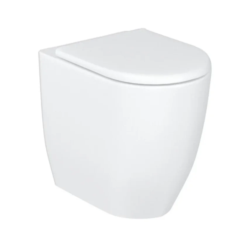 Britton Milan Rimless Back To Wall Wc & Seat Gloss White detail view - Image 2