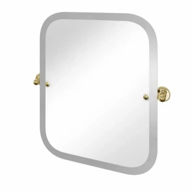 Burlington Rectangular Swivel Mirror Gold detail view - Image 3