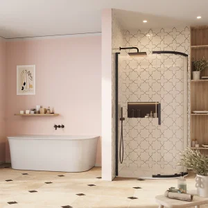 Crosswater Asura 8mm Quadrant Single Door B 1000 x 800 Moving Door Matt Black