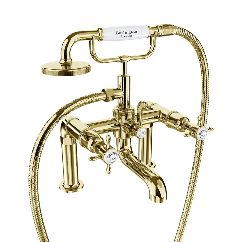 Burlington Guild Bath Shower Mixer Deck Mounted Gold product image - Image 5