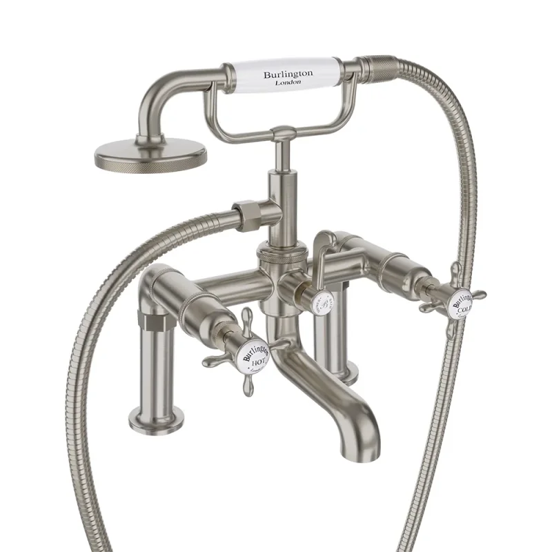 Burlington Guild Bath Shower Mixer Deck Mounted Brushed Nickel product image - Image 4