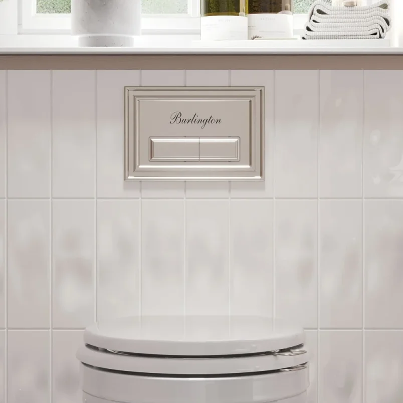 Burlington Traditional Flush Plate Brushed Nickel detail view - Image 2