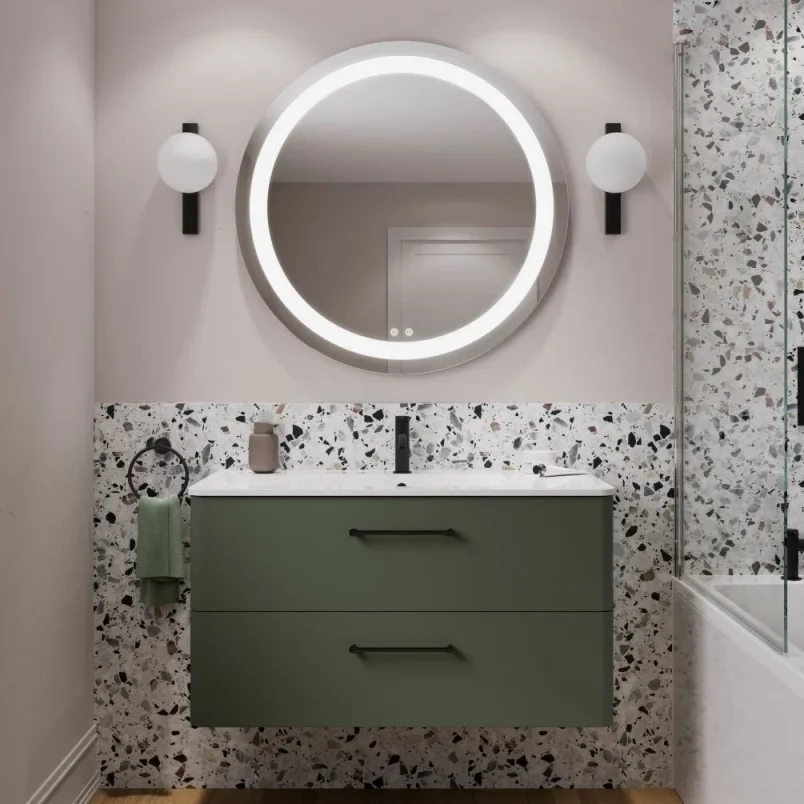 Britton Camberwell Unit 800mm Earthy Green detail view - Image 4