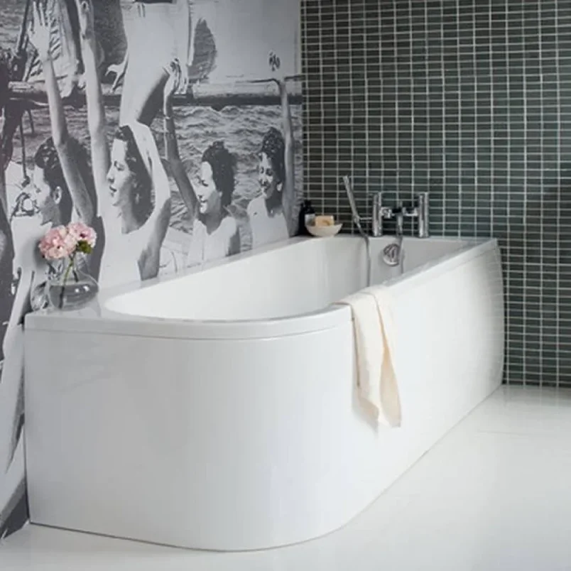 Britton Viride 1700 X 750mm Right Hand Offset Bath detail view - Image 2