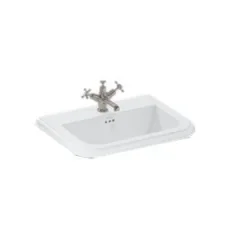 Burlington Chalfont Ceramic Basin 650mm 1 Tap Hole detail view - Image 3