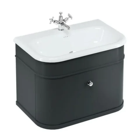 Burlington Chalfont Ceramic Basin 750mm 1 Tap Hole detail view - Image 2