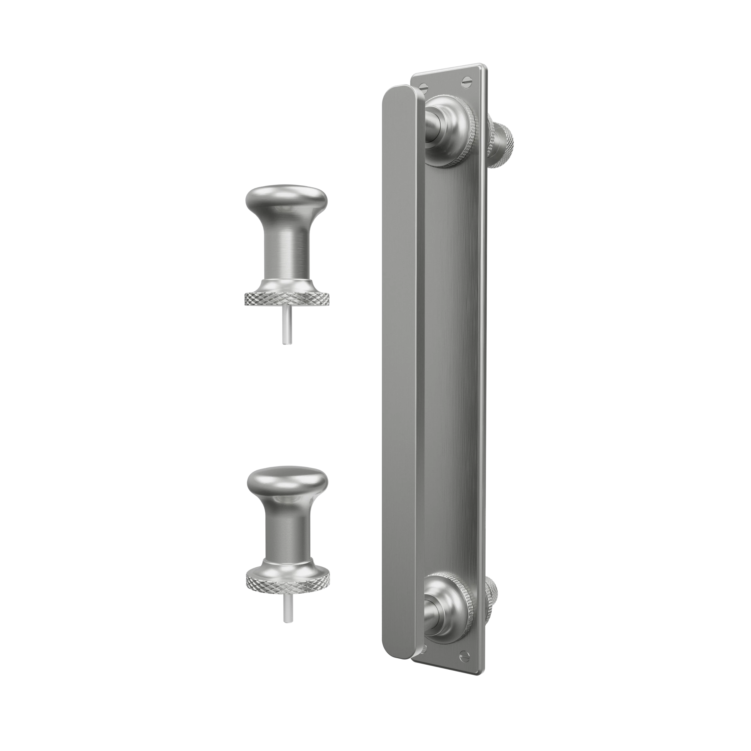 Burlington Classique 1909 Handle With Back Plate & Finials (pair) Brushed Nickel