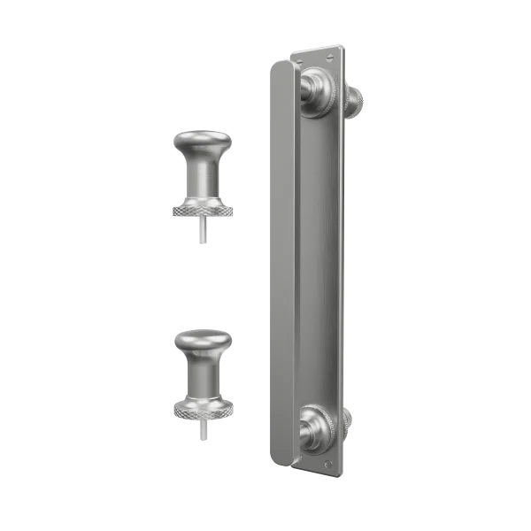 Burlington Classique 1909 Handle With Back Plate & Finials (pair) Brushed Nickel