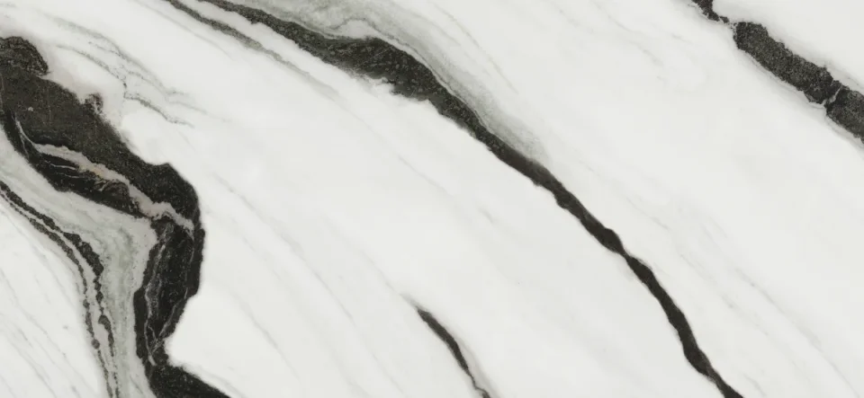 European Tiles Pietra PANDA White 6MM 120 X 260 Continuous Veiwing Rectified Polished Tile detail view - Image 3