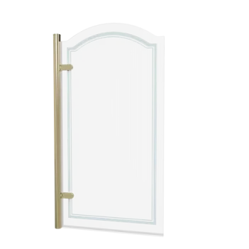 Burlington Classique Curved Hinge Bath Screen With Plating 850 Lh Chrome detail view - Image 2